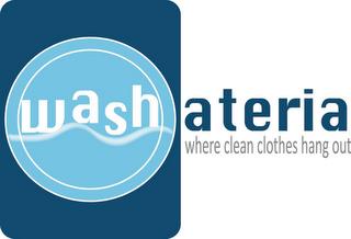 WASHATERIA WHERE CLEAN CLOTHES HANG OUT trademark