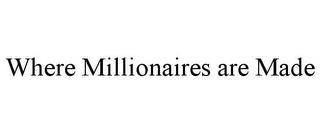 WHERE MILLIONAIRES ARE MADE trademark