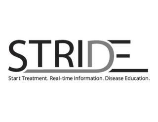 STRIDE START TREATMENT. REAL-TIME INFORMATION. DISEASE EDUCATION. trademark