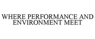 WHERE PERFORMANCE AND ENVIRONMENT MEET trademark