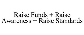 RAISE FUNDS + RAISE AWARENESS + RAISE STANDARDS trademark