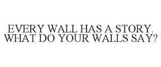 EVERY WALL HAS A STORY. WHAT DO YOUR WALLS SAY? trademark