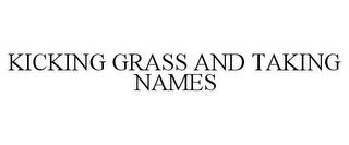 KICKING GRASS AND TAKING NAMES trademark