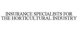 INSURANCE SPECIALISTS FOR THE HORTICULTURAL INDUSTRY trademark