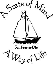 A STATE OF MIND NH SAIL FREE OR DIE A WAY OF LIFE trademark