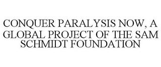 CONQUER PARALYSIS NOW, A GLOBAL PROJECTOF THE SAM SCHMIDT FOUNDATION trademark