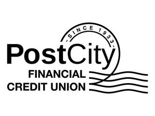 POSTCITY FINANCIAL CREDIT UNION SINCE 193333 trademark