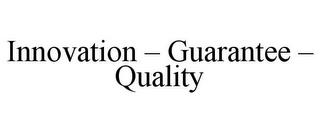 INNOVATION - GUARANTEE - QUALITY trademark