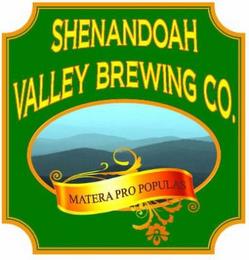 SHENANDOAH VALLEY BREWING CO. MATERA PRO POPULAS trademark