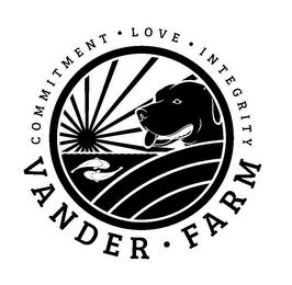 COMMITMENT · LOVE · INTEGRITY VANDER · FARM trademark