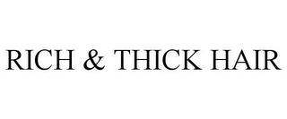 RICH & THICK HAIR trademark