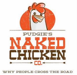 PUDGIE'S NAKED CHICKEN CO. WHY PEOPLE CROSS THE ROAD trademark