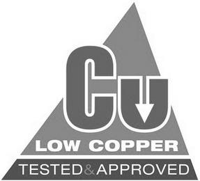 CU LOW COPPER TESTED & APPROVED trademark