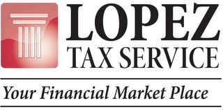 LOPEZ TAX SERVICE YOUR FINANCIAL MARKET PLACE trademark