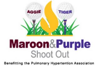 AGGIE TIGER MAROON&PURPLE SHOUT OUT BENEFITTING THE PULMONARY HYPERTENSION ASSOCIATION trademark