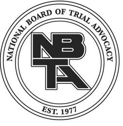 NBTA NATIONAL BOARD OF TRIAL ADVOCACY EST. 1977 trademark