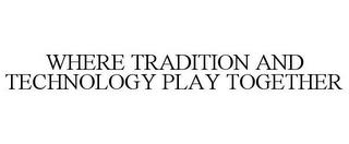 WHERE TRADITION AND TECHNOLOGY PLAY TOGETHER trademark