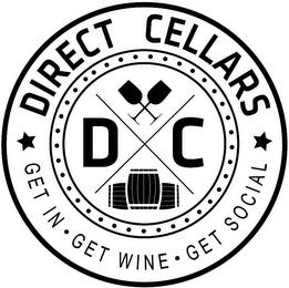 DIRECT CELLARS GET IN · GET WINE · GET SOCIAL DC trademark