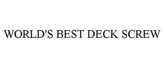 WORLD'S BEST DECK SCREW trademark