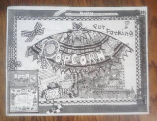 "POPCORN!"(TM) IS THE TRADEMARK WORD & ITS FANCIFUL IMAGE. ADDITIONAL WORDS ON THE MARK ARE: PET PARKING, SHOPPING & FAST FOODS,CAVEAT EMPTOR THE STORE, PAWS PARKING;"TAIL PANTS": ITS TEXTS & IMAGES & JULIETTE JENNER; "HAPPY TAILS BREAD & SOUP COMPANY" :HAS PIX/WORDS LIKE FISH CHOW DER,FISH CHIP,(IMAGE)SOUP (IMAGE)CHOW MAINE, A MENU OF PET FAST FOODS. "POPCORN!" IS BREAKING UP THAT WHOLE GANG OF M trademark