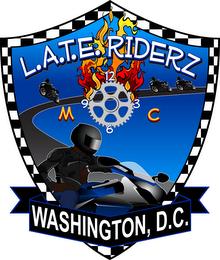 L.A.T.E RIDERZ WASHINGTON DC MC 12, 3, 6, 9 trademark