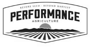 BEFORE SEED BEYOND HARVEST PERFORMANCE AGRICULTURE trademark