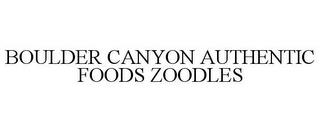 BOULDER CANYON AUTHENTIC FOODS ZOODLES trademark