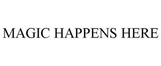 MAGIC HAPPENS HERE trademark