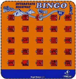 INTERSTATE HIGHWAY BINGO INTERSTATE 80 FREE REGAL GAMES LLC. REGAL FINGER TIP GAMES trademark