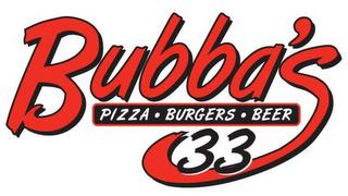 BUBBA'S 33 PIZZA · BURGERS · BEER trademark