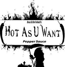 BRUCE & KIM FORBACH'S HOT AS U WANT PEPPER SAUCE trademark