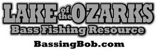 LAKE OF THE OZARKS BASS FISHING RESOURCE BASSINGBOB.COM trademark