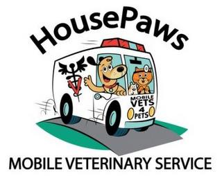 HOUSEPAWS MOBILE VETERINARY SERVICE MOBILE VETS 4 PETS trademark