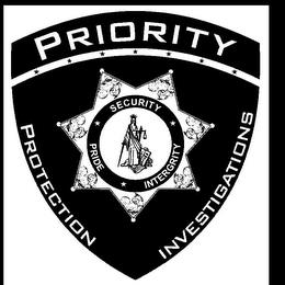 PRIORITY PROTECTION & INVESTIGATIONS SECURITY PRIDE & INTEGRITY trademark