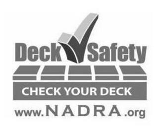 DECK SAFETY CHECK YOUR DECK WWW.NADRA.ORG trademark