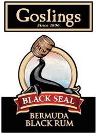 GOSLINGS BLACK SEAL BERMUDA BLACK RUM SINCE 1806 trademark