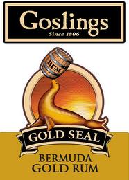 GOSLINGS GOLD SEAL BERMUDA GOLD RUM SINCE 1806 trademark