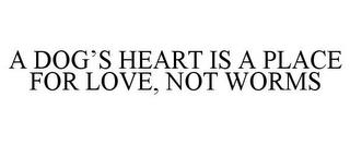 A DOG'S HEART IS A PLACE FOR LOVE, NOT WORMS trademark