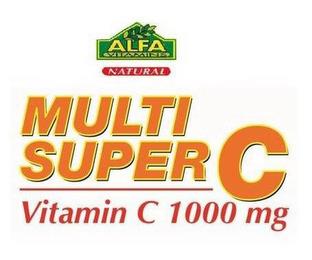 ALFA VITAMINS NATURAL MULTI SUPER C VITAMIN C 1000 MGMIN C 1000 MG trademark