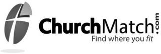 CHURCHMATCH.COM FIND WHERE YOU FIT trademark