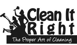 CLEAN IT RIGHT THE PROPER ART OF CLEANING trademark