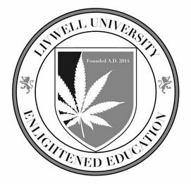 LIVWELL UNIVERSITY ENLIGHTENED EDUCATION FOUNDED A.D. 2014 trademark