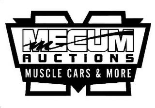 M M MECUM AUCTIONS MUSCLE CARS & MORE trademark