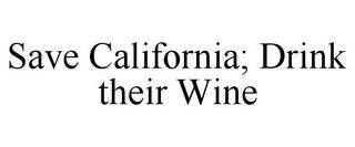 SAVE CALIFORNIA; DRINK THEIR WINE trademark