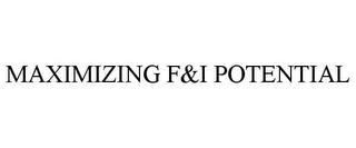 MAXIMIZING F&I POTENTIAL trademark