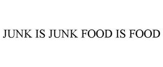 JUNK IS JUNK FOOD IS FOOD trademark