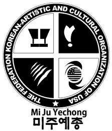 THE FEDERATION KOREAN-ARTISTIC AND CULTURAL ORGANIZATION OF USA MI JU YECHONG trademark