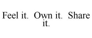 FEEL IT. OWN IT. SHARE IT. trademark