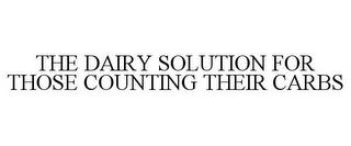 THE DAIRY SOLUTION FOR THOSE COUNTING THEIR CARBS trademark