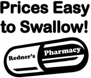 PRICES EASY TO SWALLOW! REDNER'S PHARMACY trademark